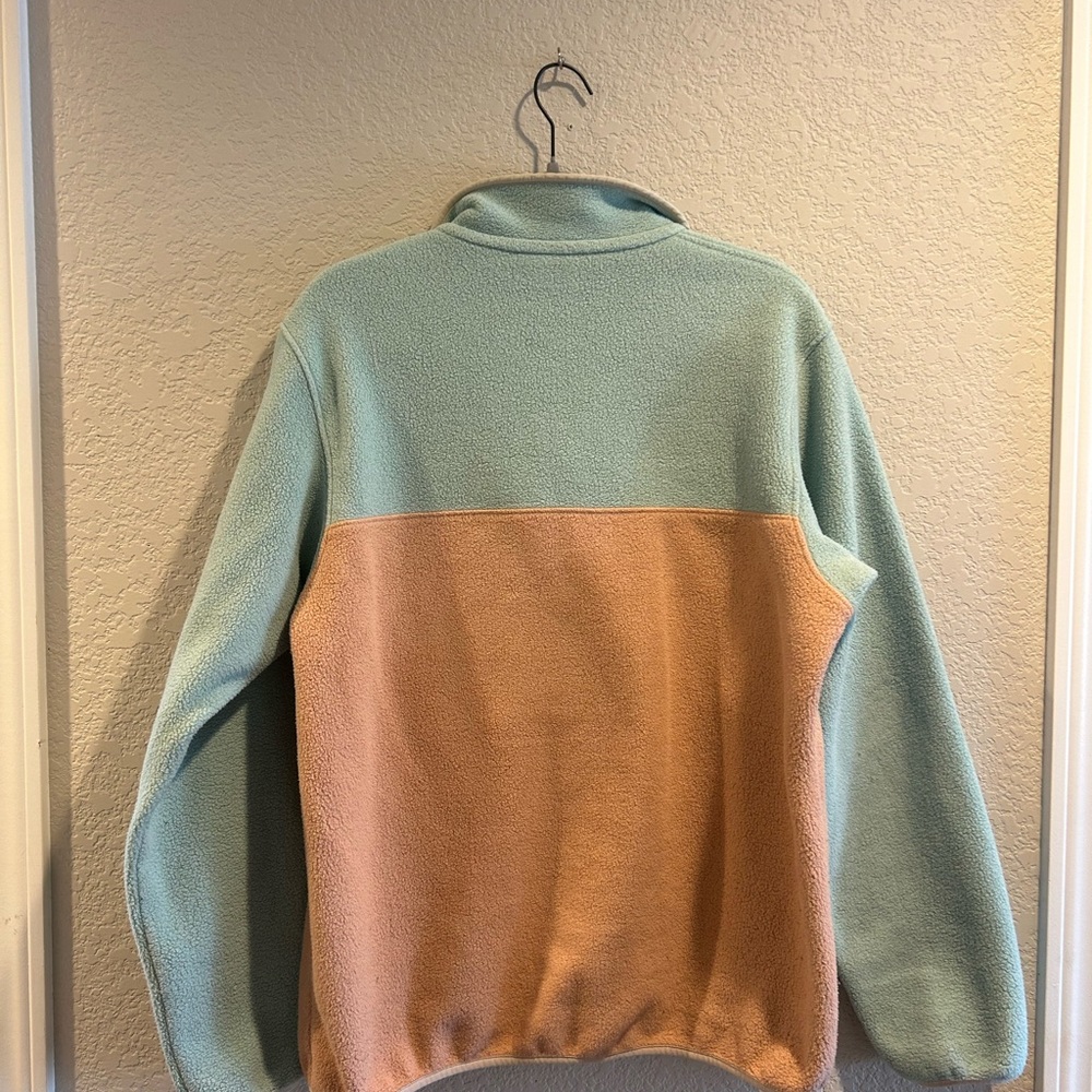 Patagonia Men's Crewneck Sweater - Light Blue and Tan - Picture 3 of 3